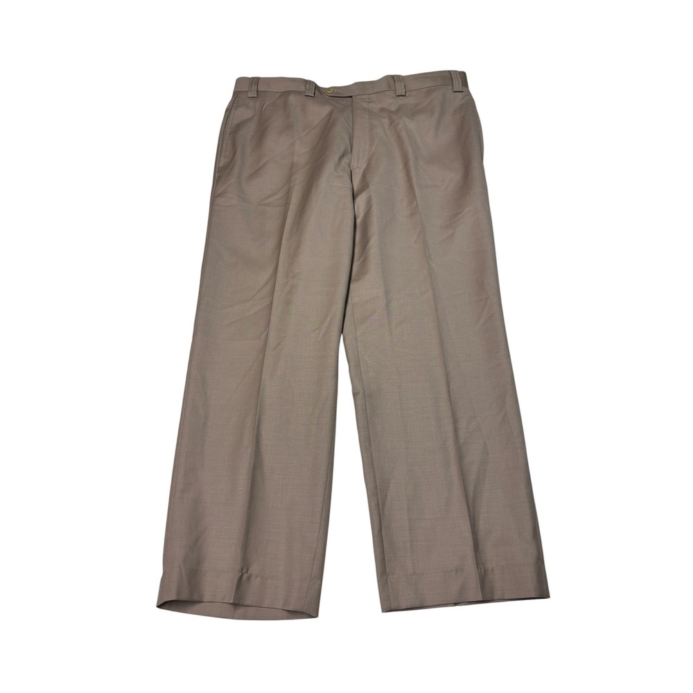 Lauren‎ Ralph Lauren Wool Cashmere Dress Pants Mens 36x26 HEMMED TAN Flat Front
